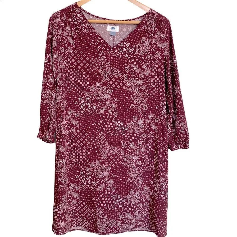 Old Navy Maroon Floral Dress Size Small